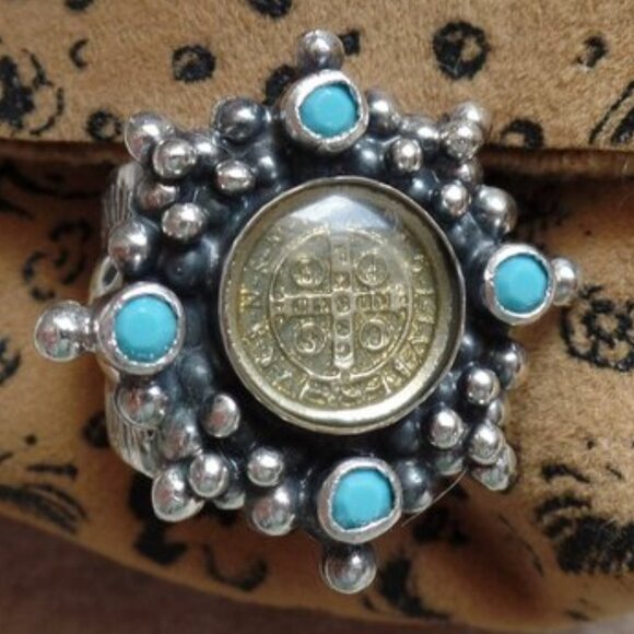 Virgins Saints & Angels Jewelry - Virgins Saints & Angels Ring NWOT San Benito Turquoise Sterling 6.5